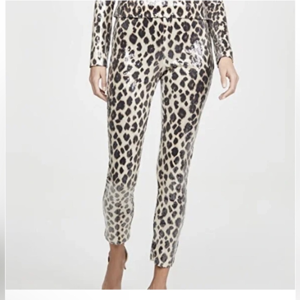 NWT A. L. C. Conan Sequin Leopard Pants ALC skinny ankle high rise